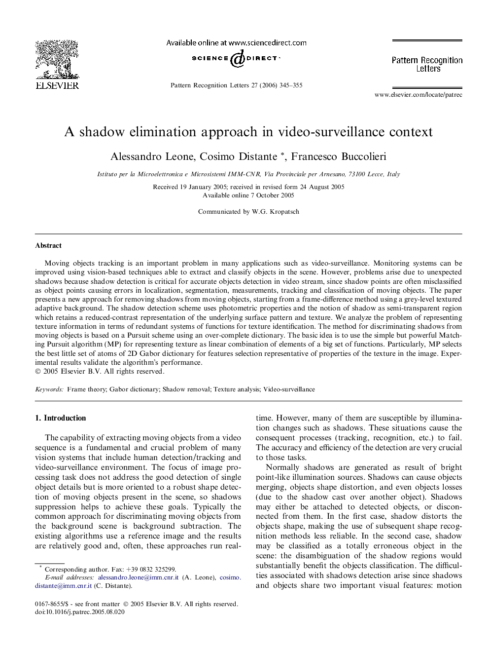 A shadow elimination approach in video-surveillance context