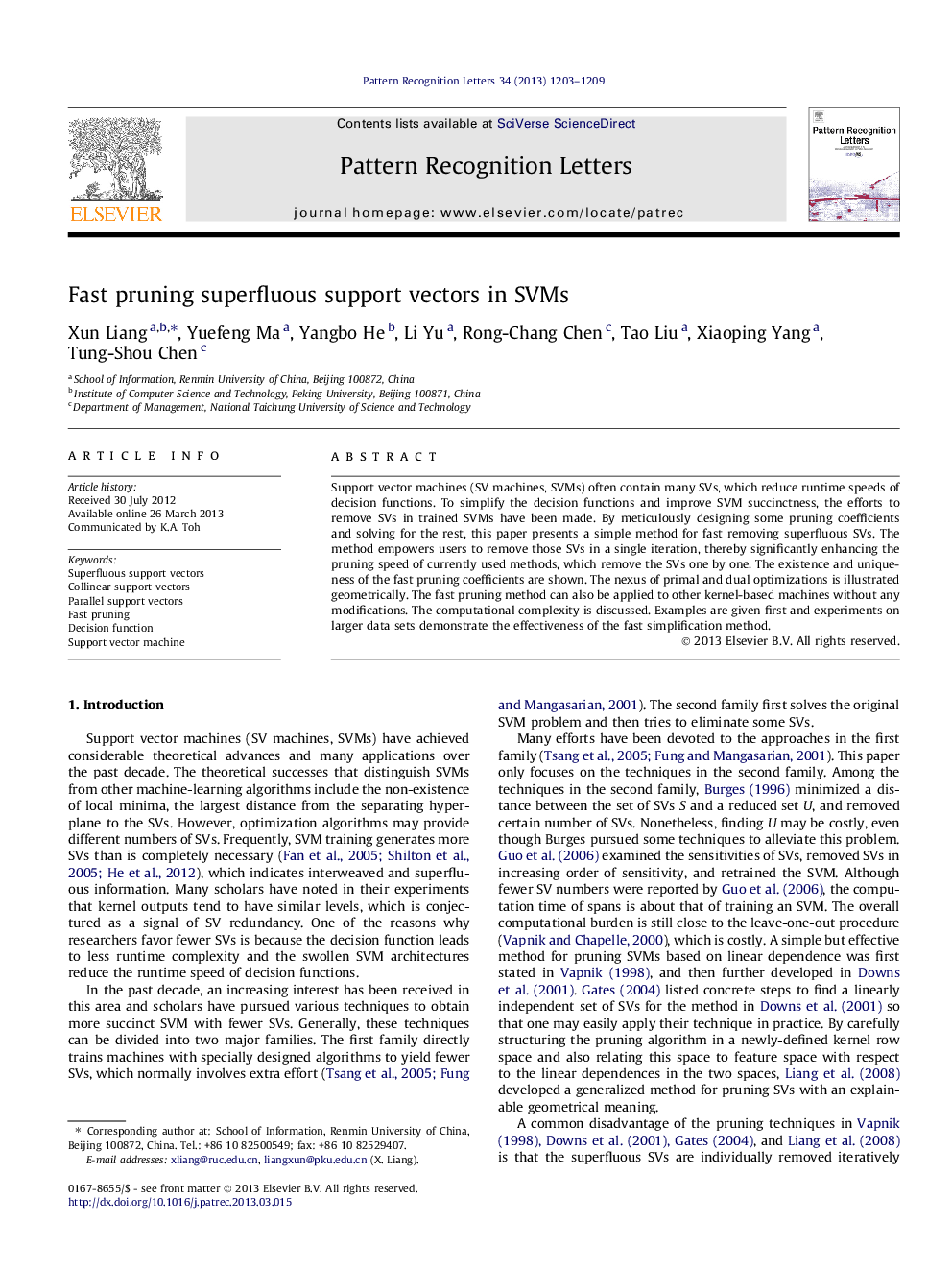 Fast pruning superfluous support vectors in SVMs