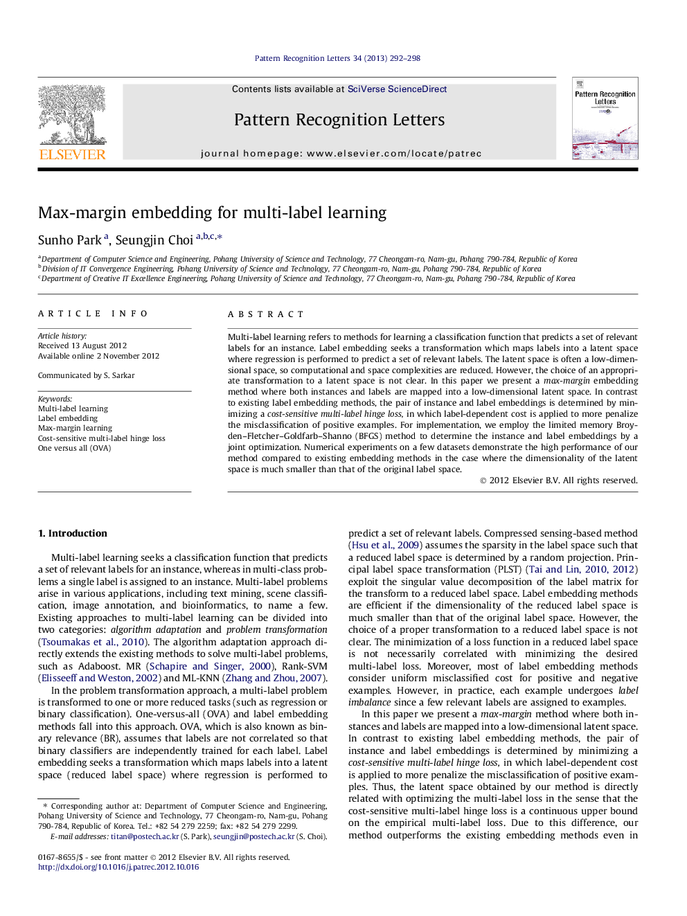 Max-margin embedding for multi-label learning