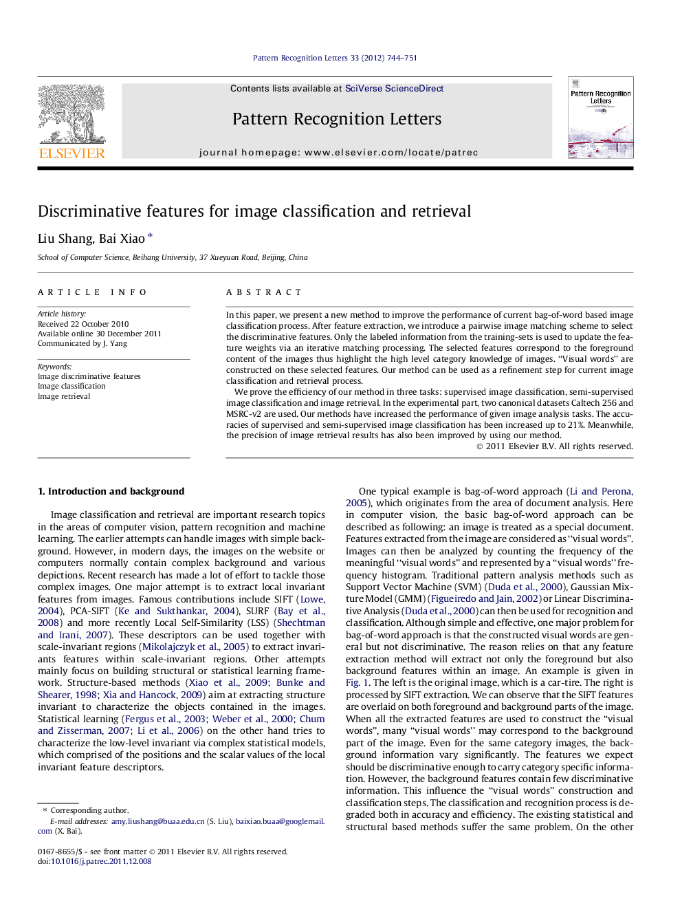 Discriminative features for image classification and retrieval