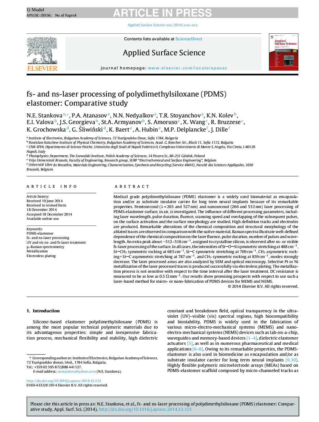 fs- and ns-laser processing of polydimethylsiloxane (PDMS) elastomer: Comparative study