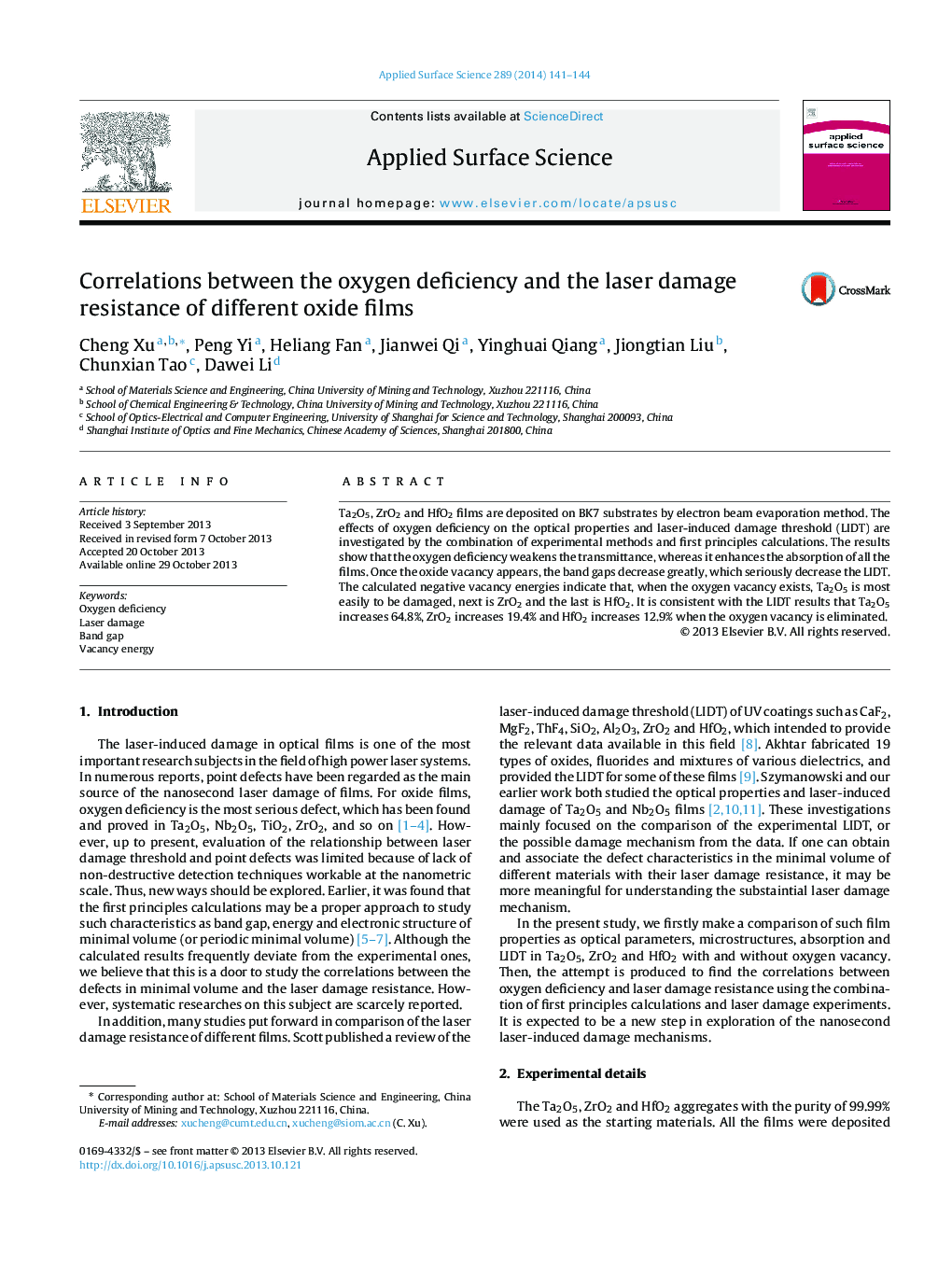 Correlations between the oxygen deficiency and the laser damage resistance of different oxide films