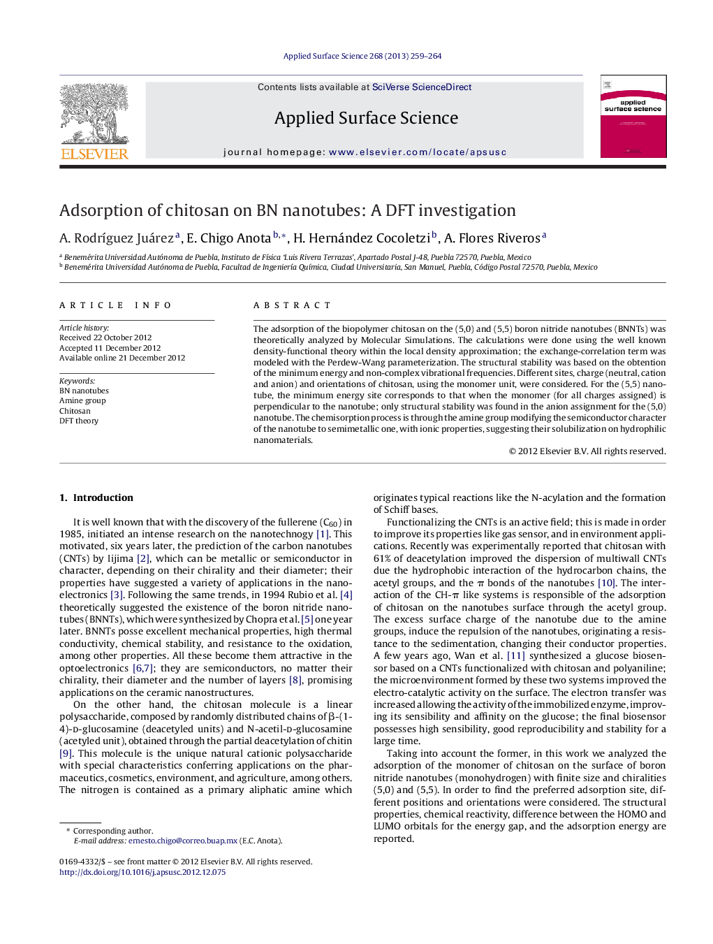 Adsorption of chitosan on BN nanotubes: A DFT investigation