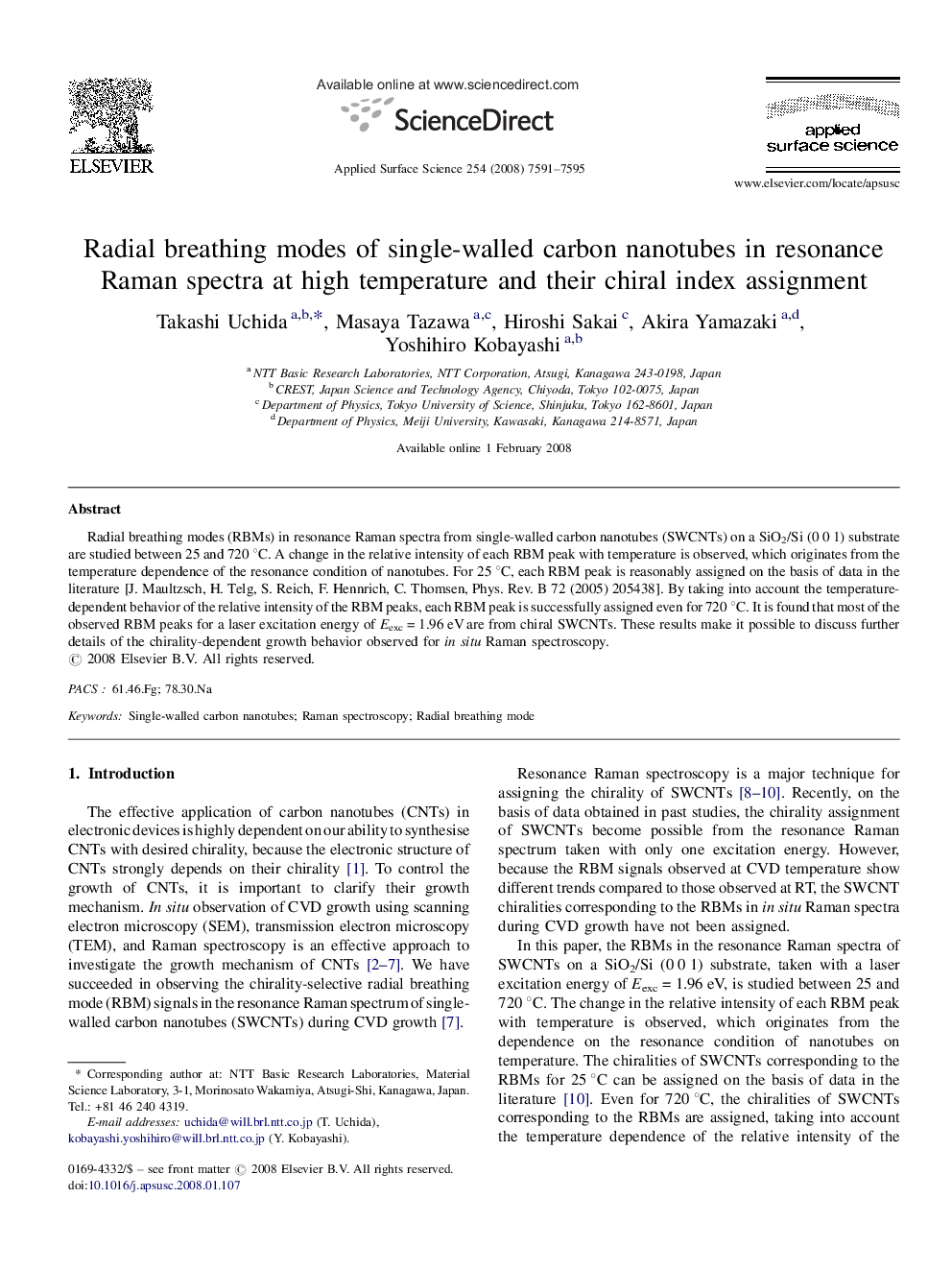 Radial breathing modes of single-walled carbon nanotubes in resonance Raman spectra at high temperature and their chiral index assignment