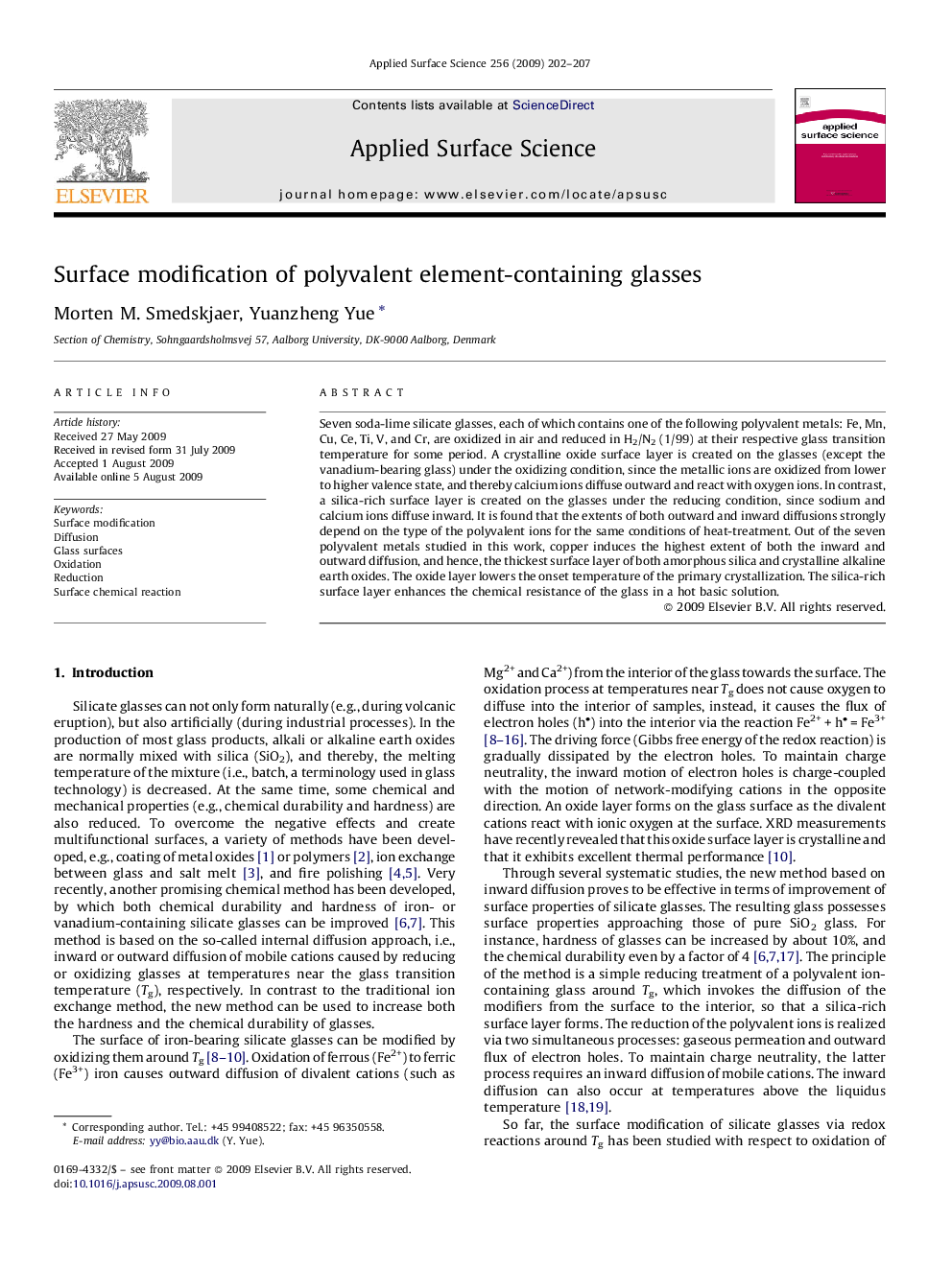 Surface modification of polyvalent element-containing glasses