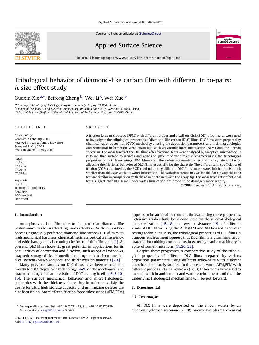 Tribological behavior of diamond-like carbon film with different tribo-pairs: A size effect study