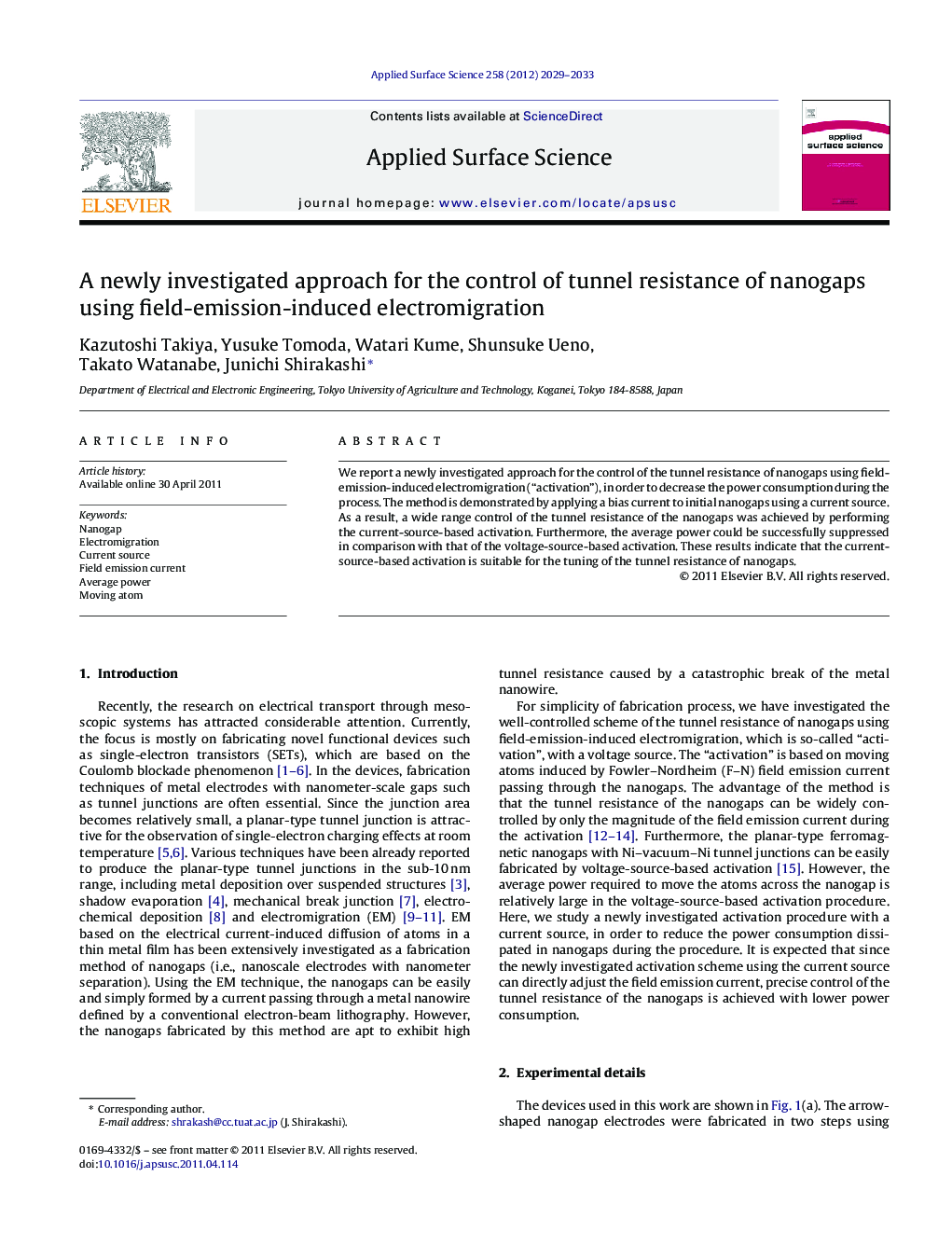 A newly investigated approach for the control of tunnel resistance of nanogaps using field-emission-induced electromigration