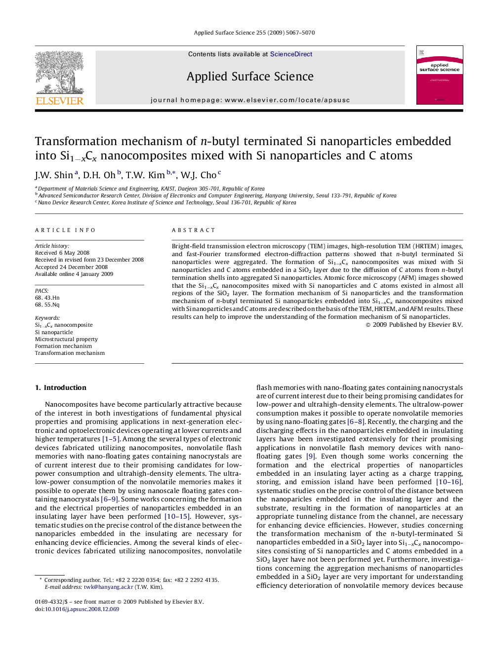 Transformation mechanism of n-butyl terminated Si nanoparticles embedded into Si1âxCx nanocomposites mixed with Si nanoparticles and C atoms