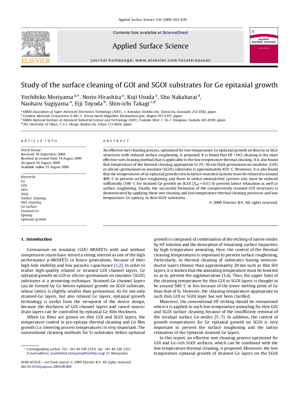 Study of the surface cleaning of GOI and SGOI substrates for Ge epitaxial growth