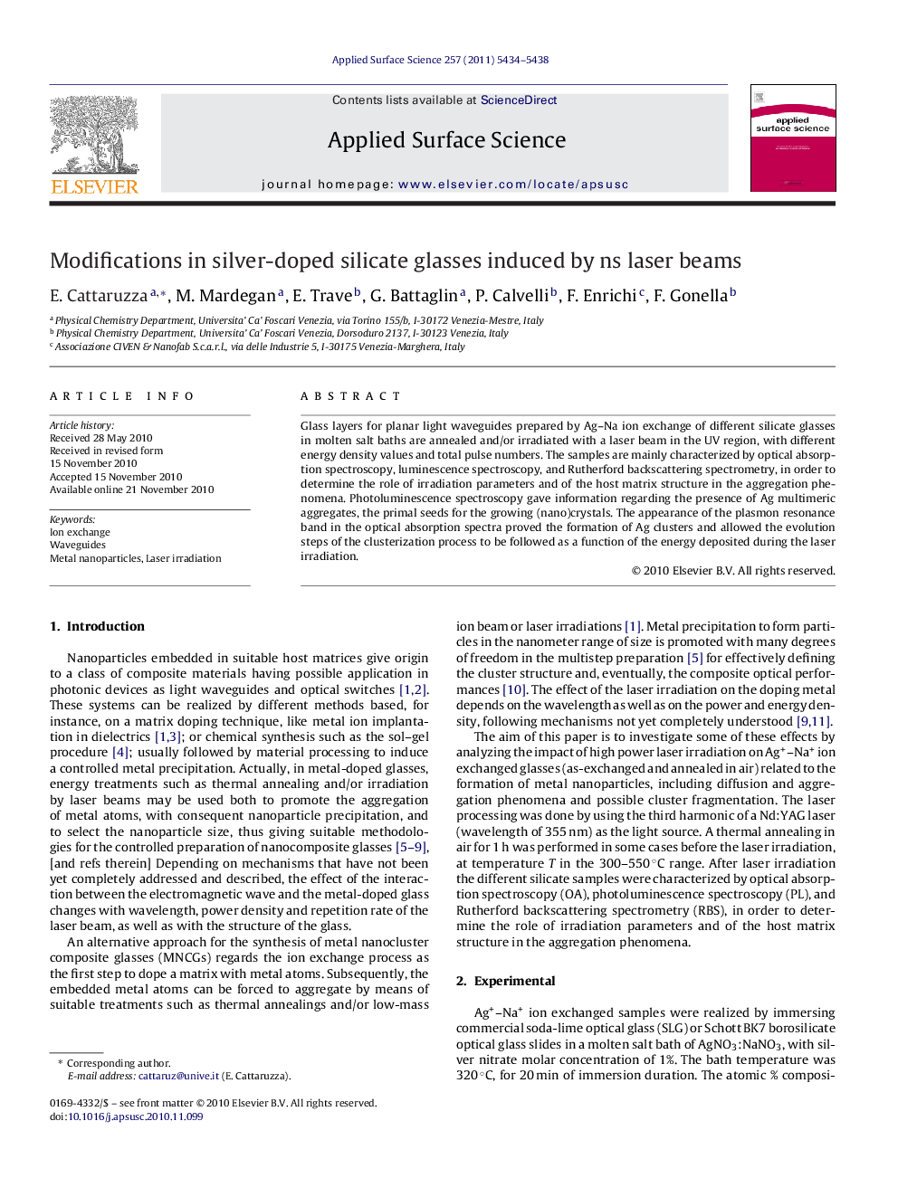 Modifications in silver-doped silicate glasses induced by ns laser beams