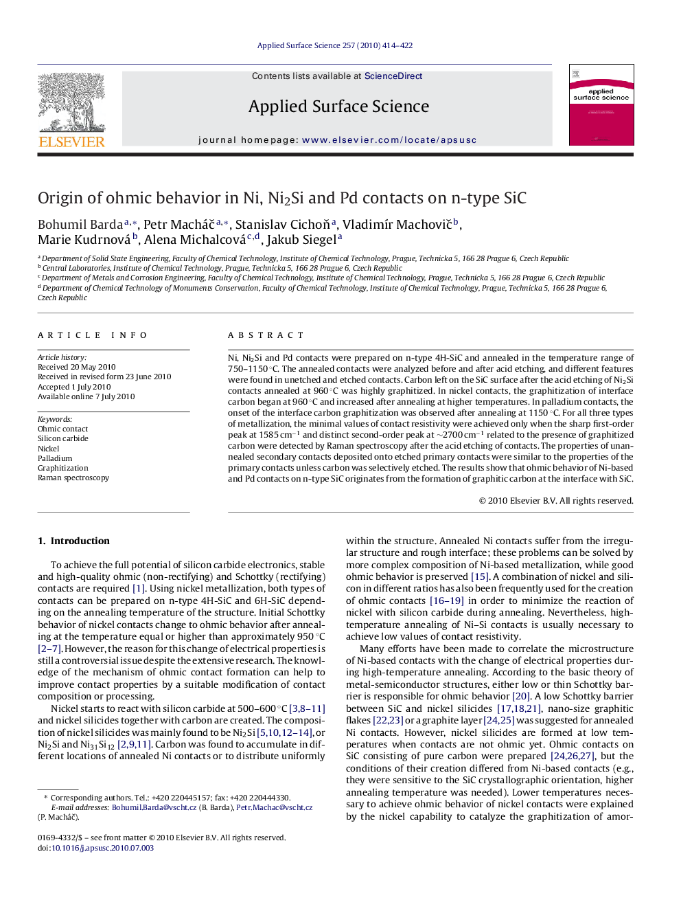 Origin of ohmic behavior in Ni, Ni2Si and Pd contacts on n-type SiC