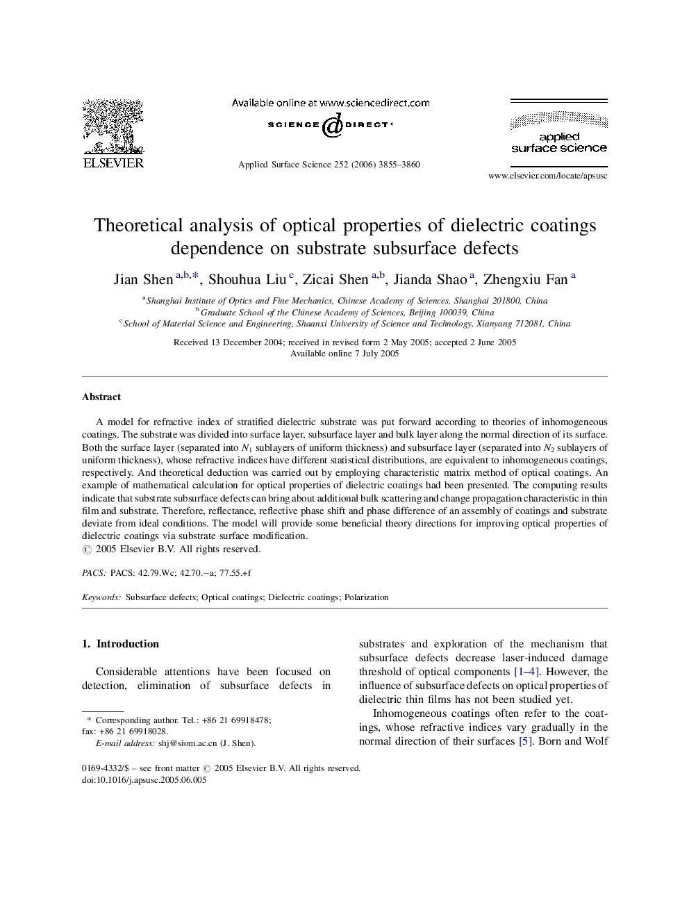 Theoretical analysis of optical properties of dielectric coatings dependence on substrate subsurface defects