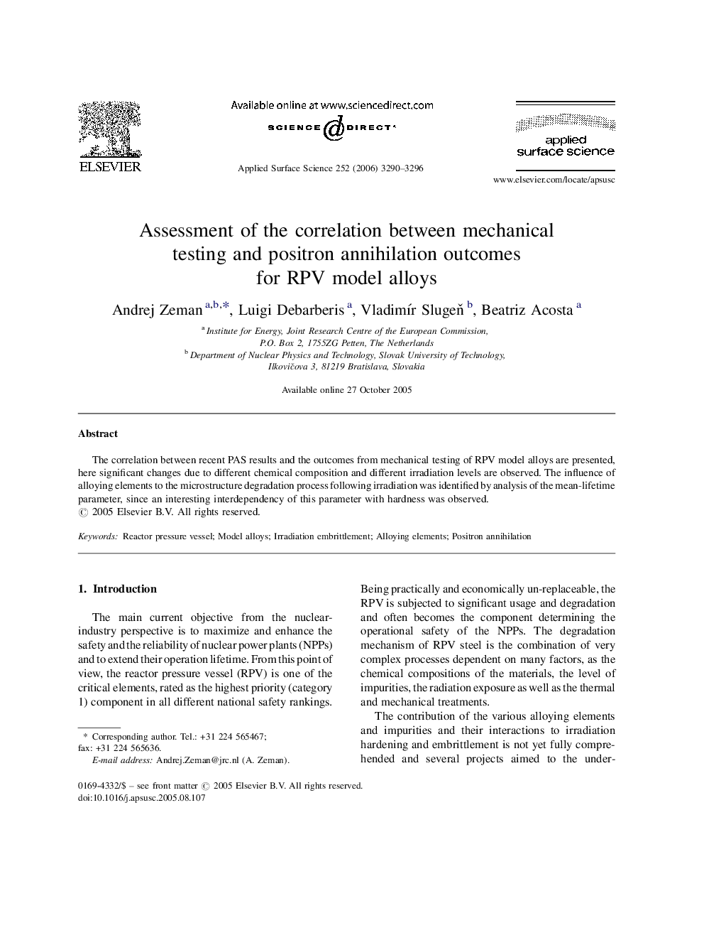 Assessment of the correlation between mechanical testing and positron annihilation outcomes for RPV model alloys