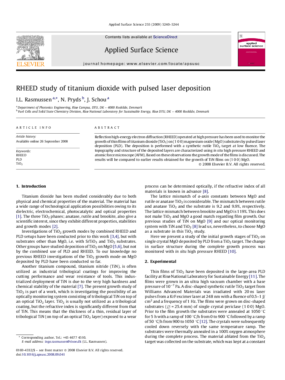 RHEED study of titanium dioxide with pulsed laser deposition