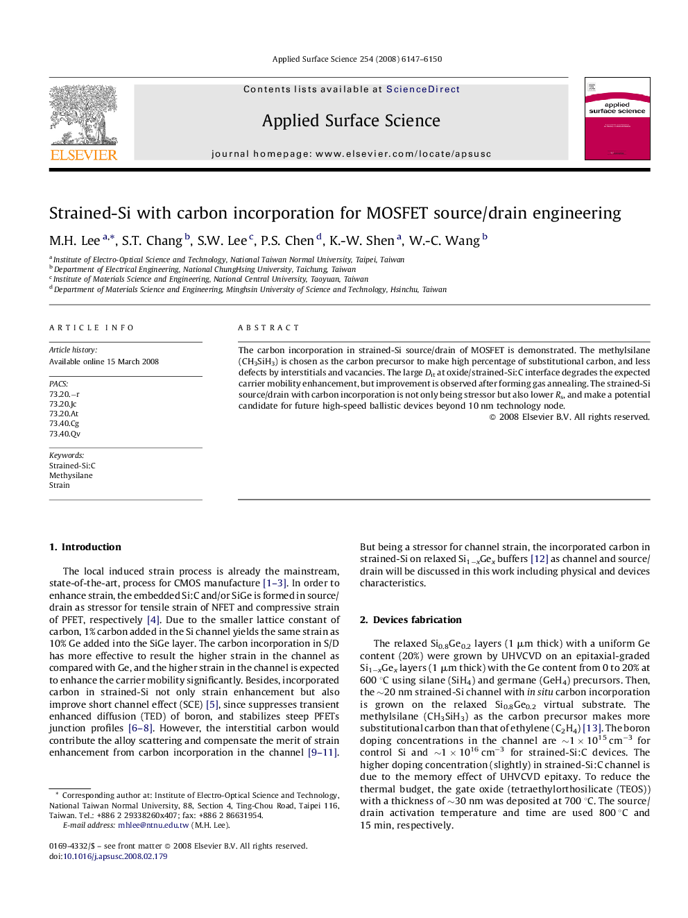 Strained-Si with carbon incorporation for MOSFET source/drain engineering