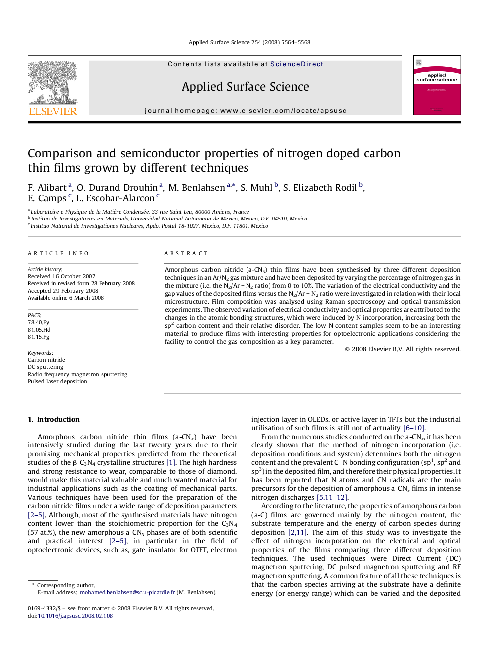 Comparison and semiconductor properties of nitrogen doped carbon thin films grown by different techniques