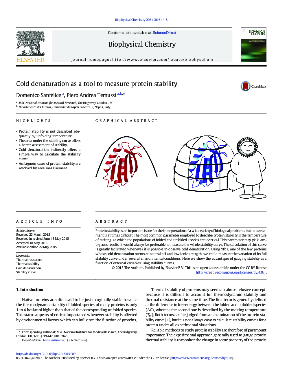 Cold denaturation as a tool to measure protein stability