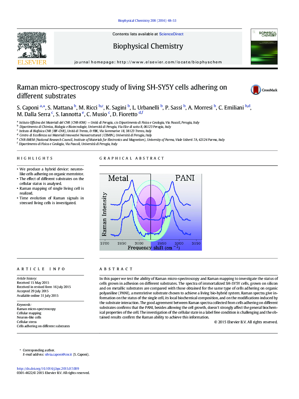 Raman micro-spectroscopy study of living SH-SY5Y cells adhering on different substrates