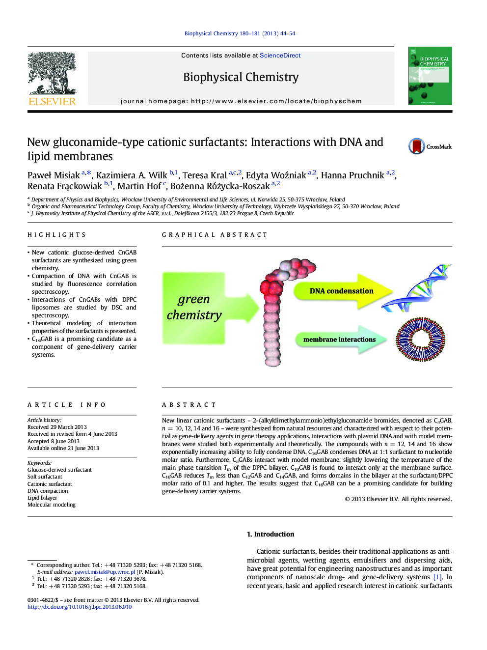 New gluconamide-type cationic surfactants: Interactions with DNA and lipid membranes