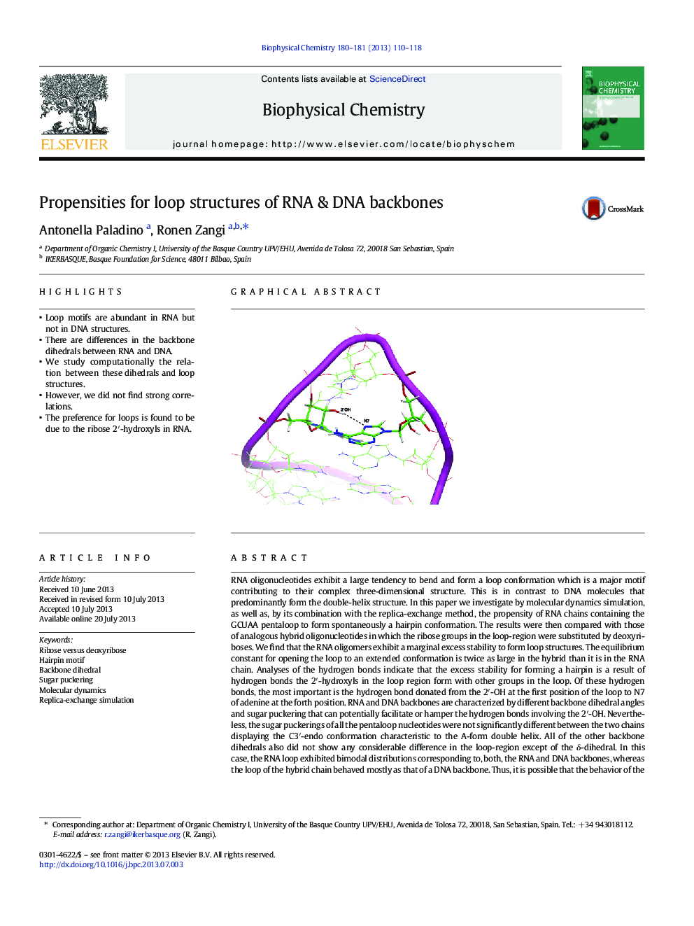 Propensities for loop structures of RNA & DNA backbones