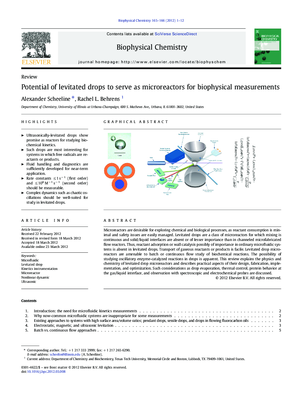 Potential of levitated drops to serve as microreactors for biophysical measurements