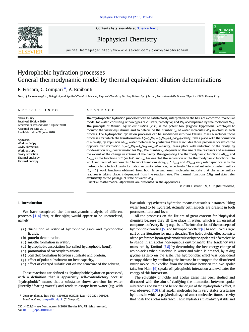 Hydrophobic hydration processes: General thermodynamic model by thermal equivalent dilution determinations