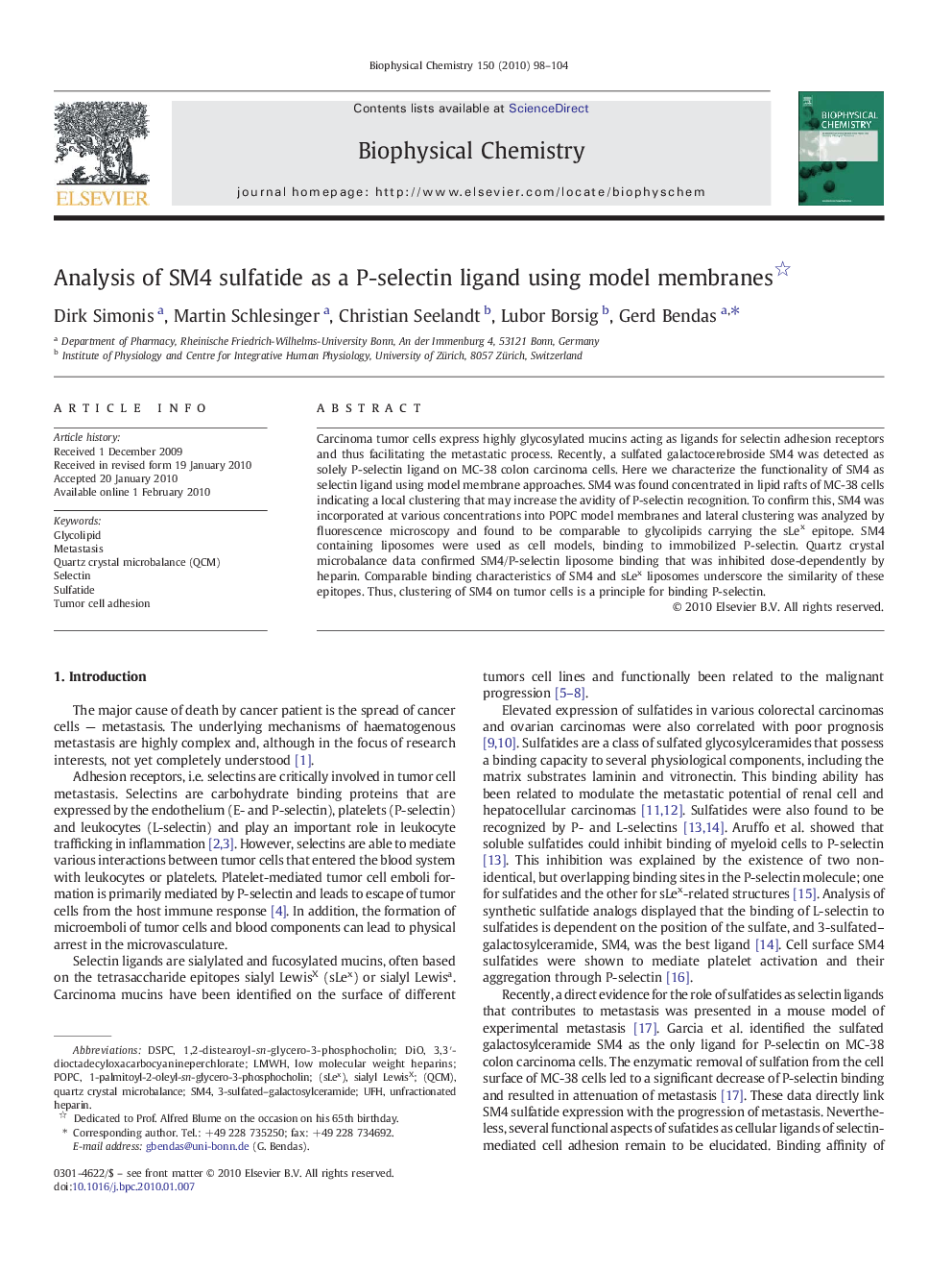 Analysis of SM4 sulfatide as a P-selectin ligand using model membranes