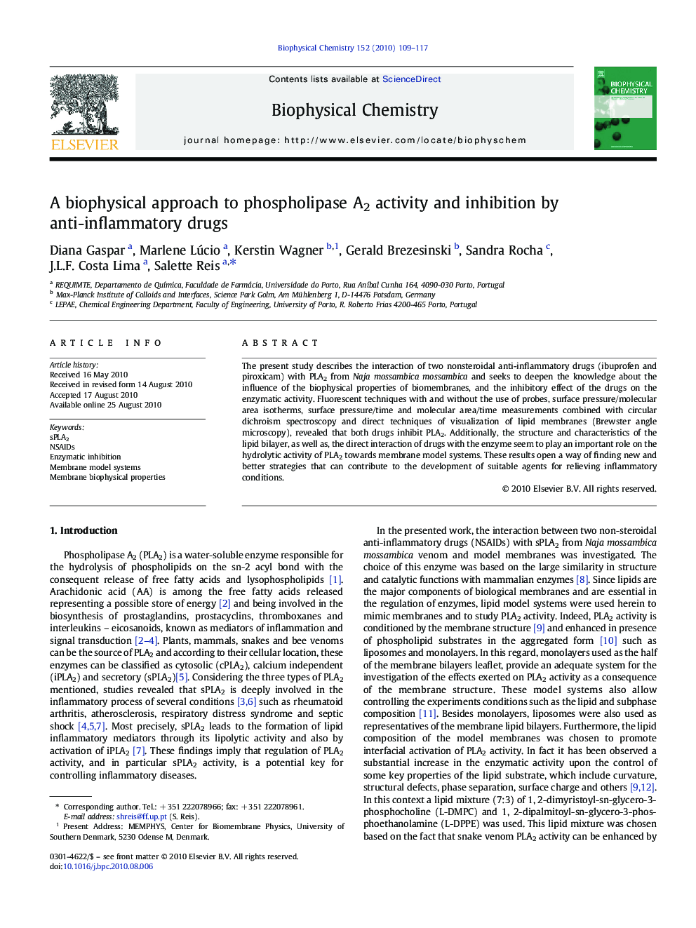 A biophysical approach to phospholipase A2 activity and inhibition by anti-inflammatory drugs