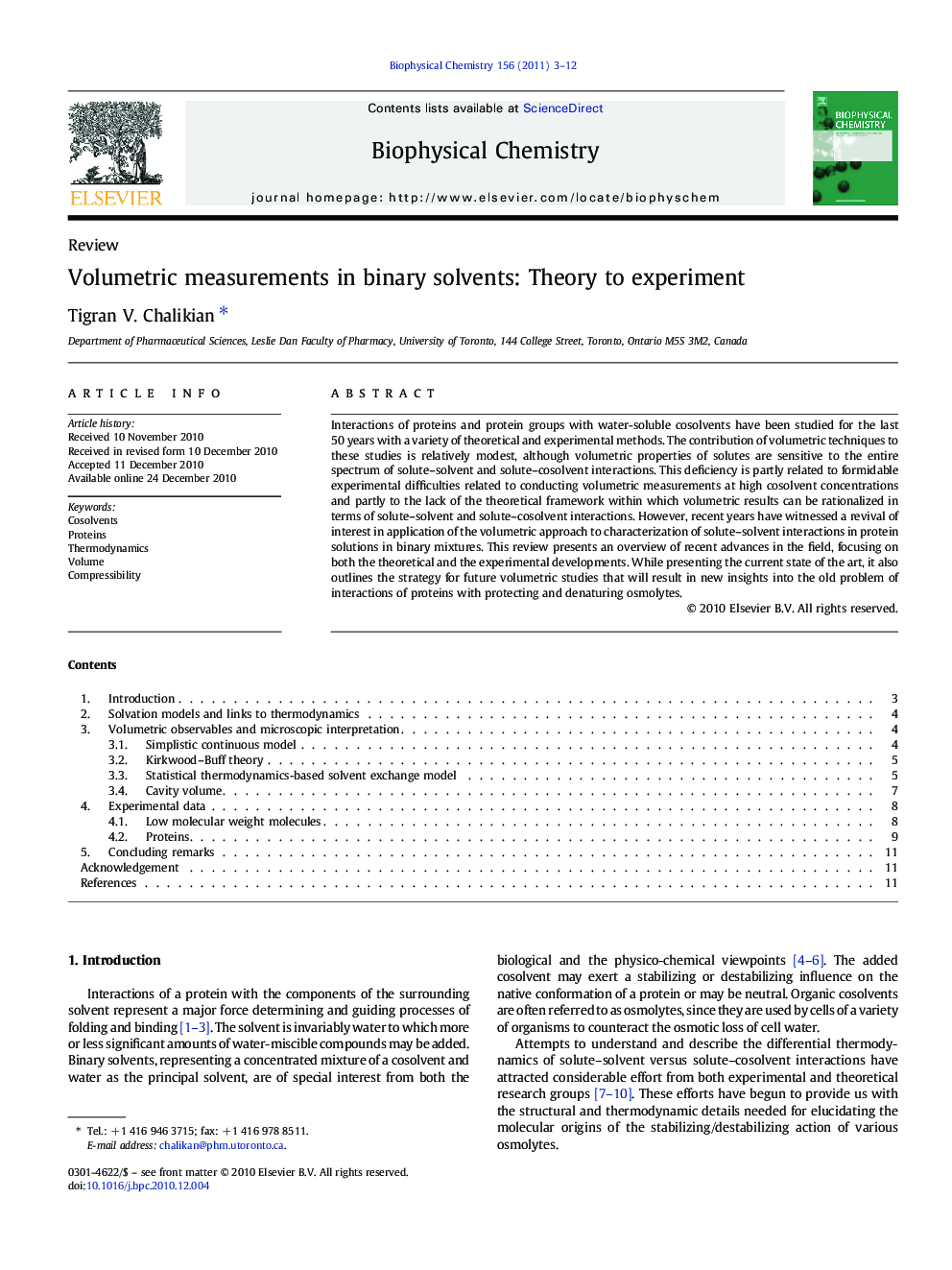 Volumetric measurements in binary solvents: Theory to experiment