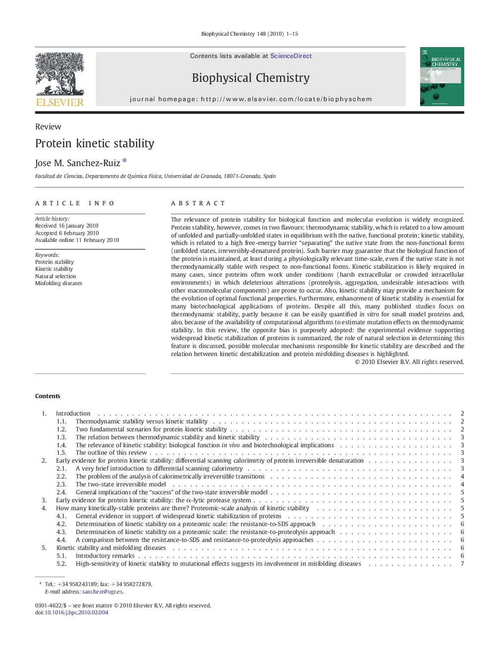 Protein kinetic stability