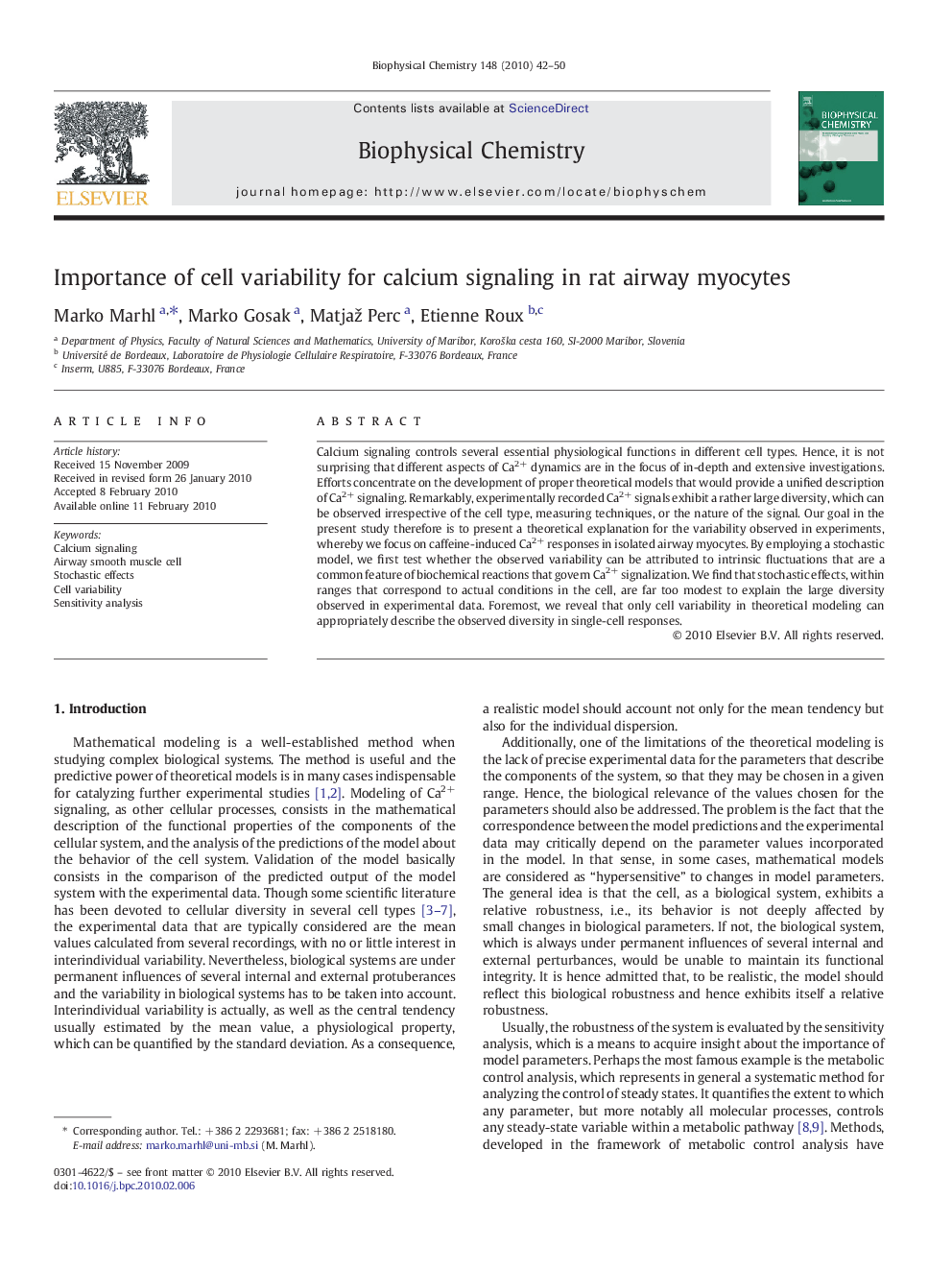 Importance of cell variability for calcium signaling in rat airway myocytes