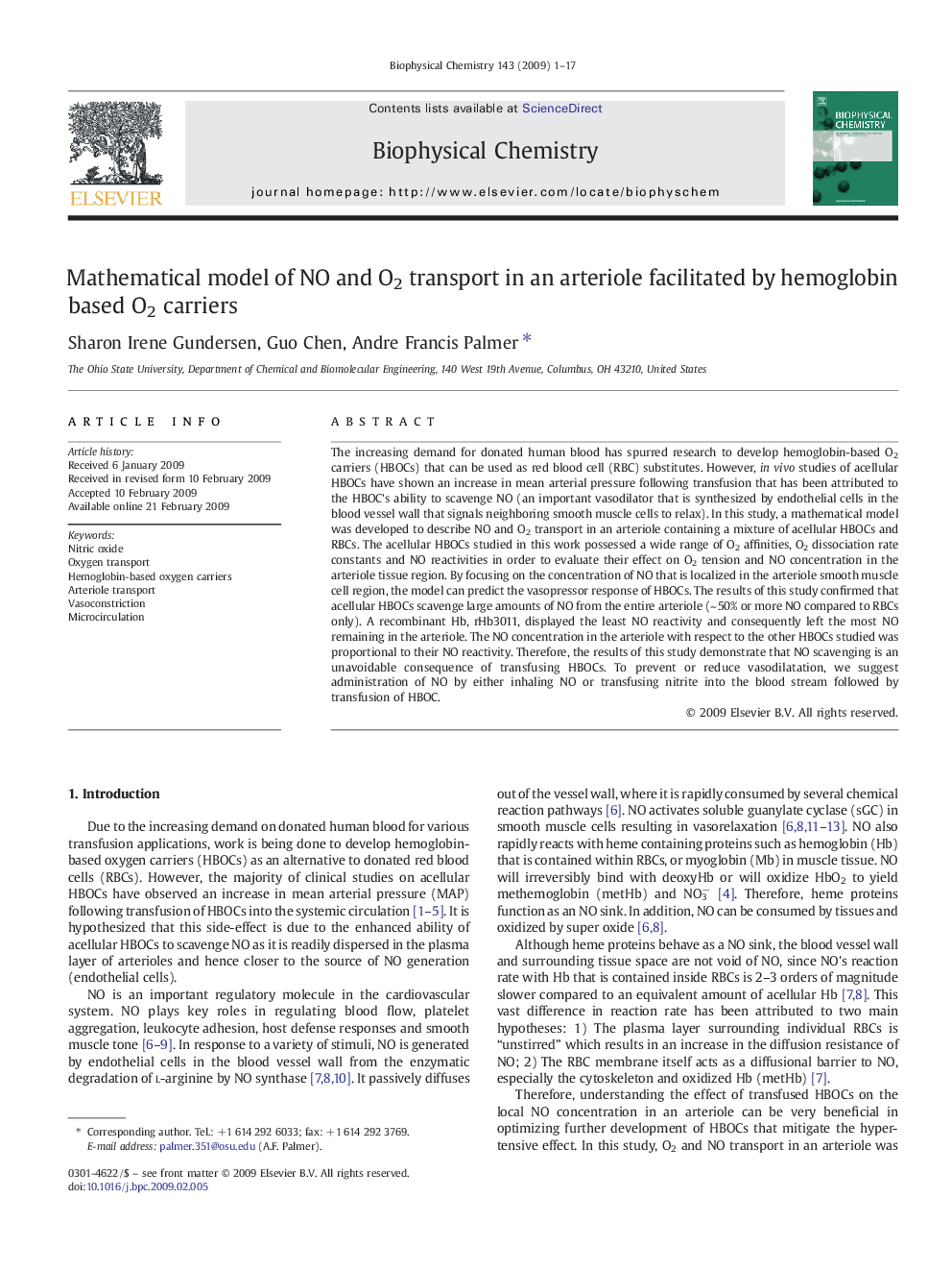 Mathematical model of NO and O2 transport in an arteriole facilitated by hemoglobin based O2 carriers