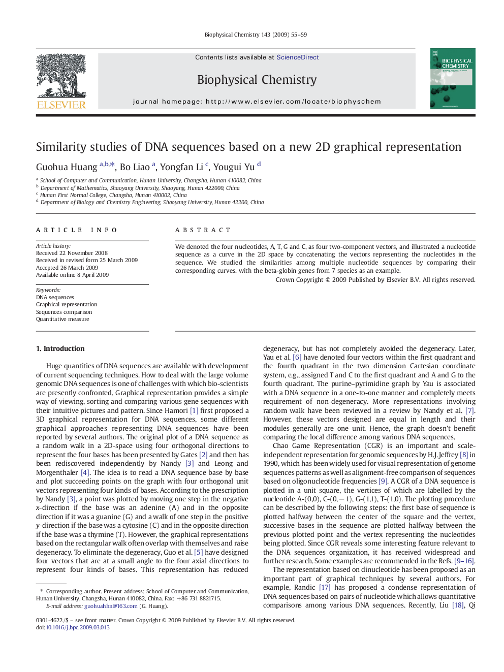 Similarity studies of DNA sequences based on a new 2D graphical representation