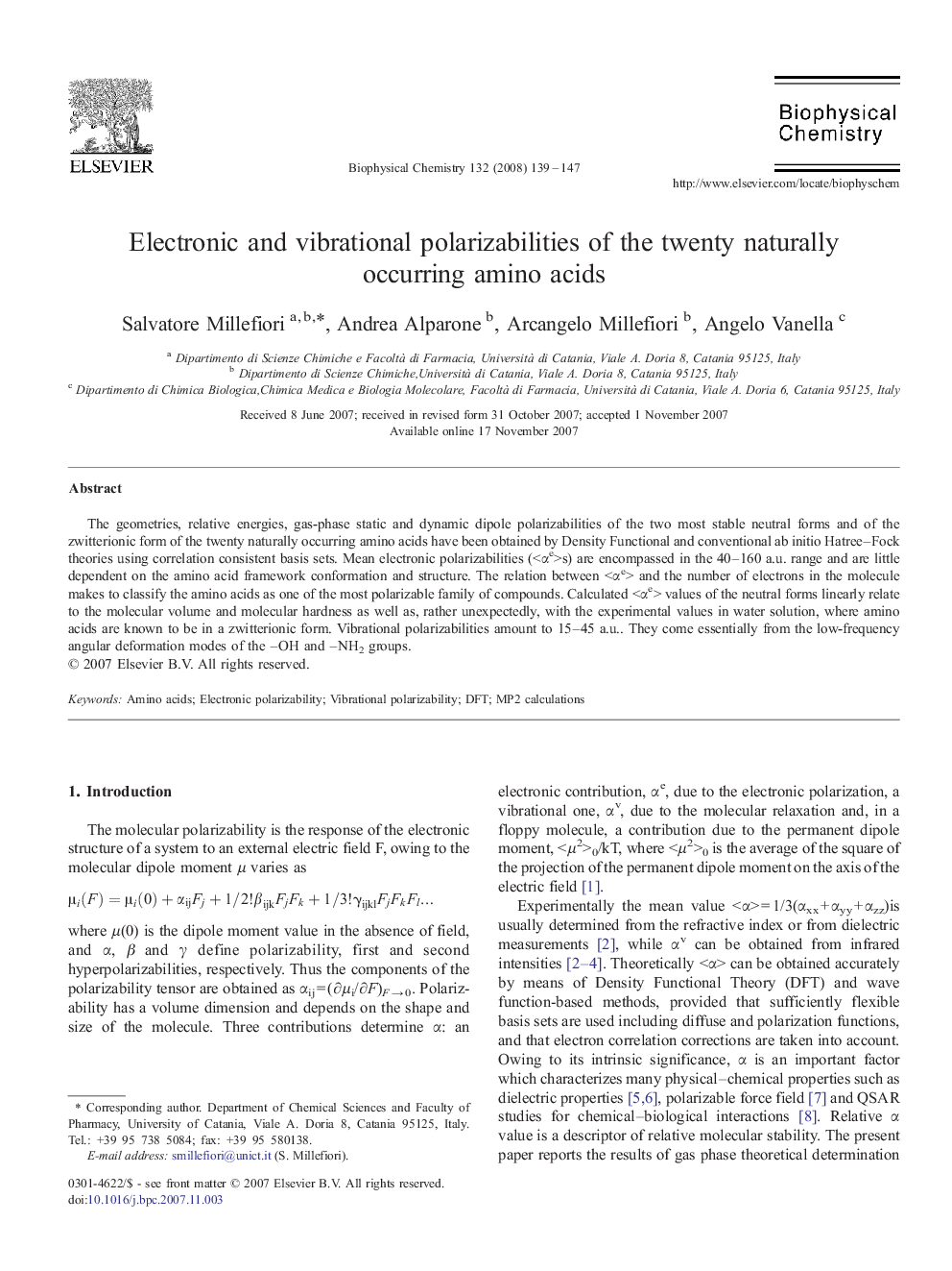 Electronic and vibrational polarizabilities of the twenty naturally occurring amino acids