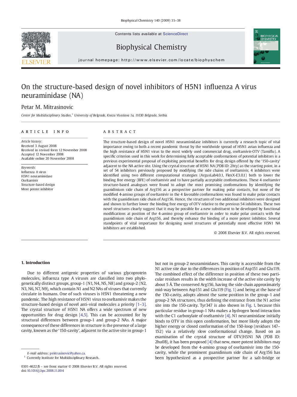 On the structure-based design of novel inhibitors of H5N1 influenza A virus neuraminidase (NA)