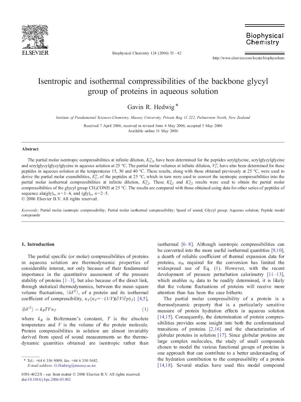 Isentropic and isothermal compressibilities of the backbone glycyl group of proteins in aqueous solution