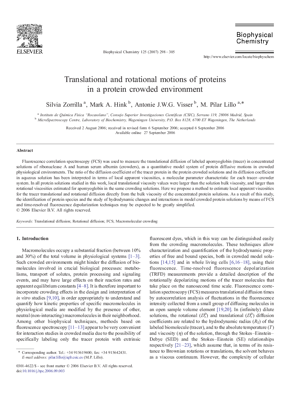 Translational and rotational motions of proteins in a protein crowded environment