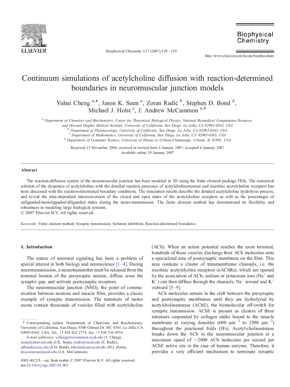 Continuum simulations of acetylcholine diffusion with reaction-determined boundaries in neuromuscular junction models