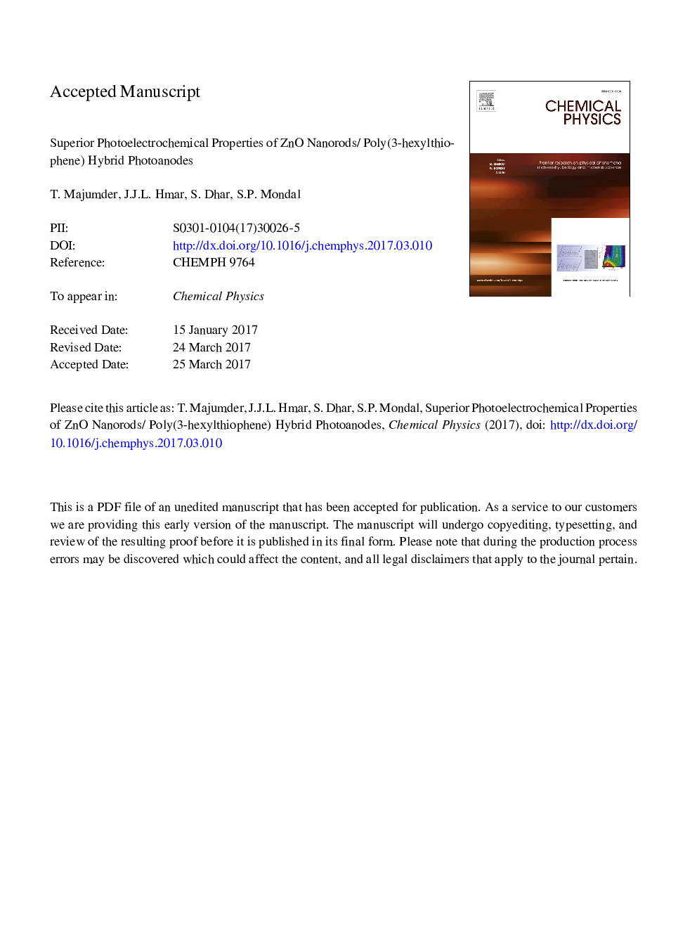 Superior photoelectrochemical properties of ZnO nanorods/poly(3-hexylthiophene) hybrid photoanodes