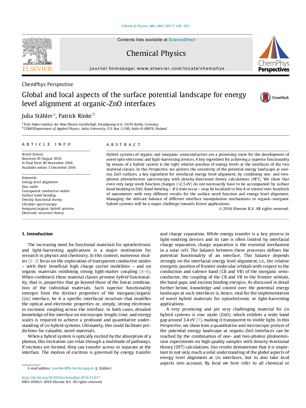 Global and local aspects of the surface potential landscape for energy level alignment at organic-ZnO interfaces