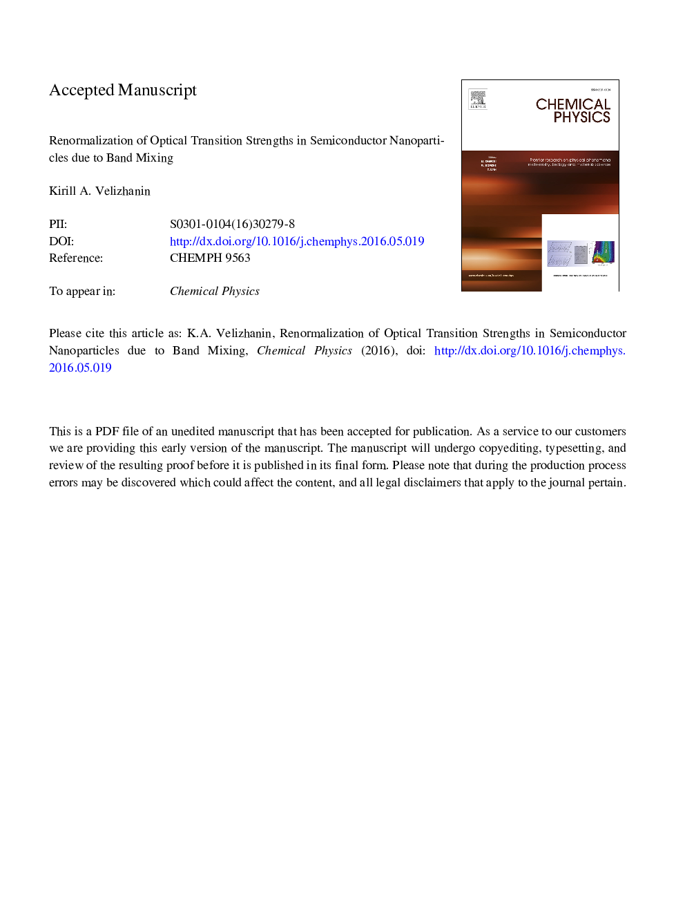 Renormalization of optical transition strengths in semiconductor nanoparticles due to band mixing