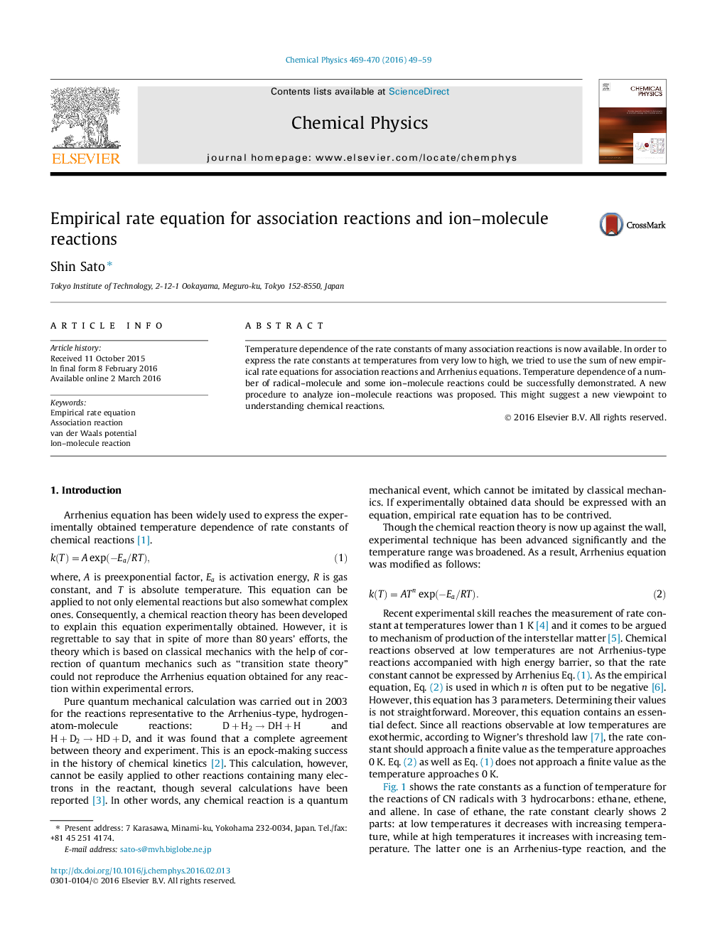 Empirical rate equation for association reactions and ion-molecule reactions