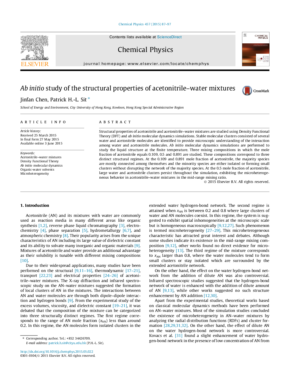 Ab initio study of the structural properties of acetonitrile-water mixtures