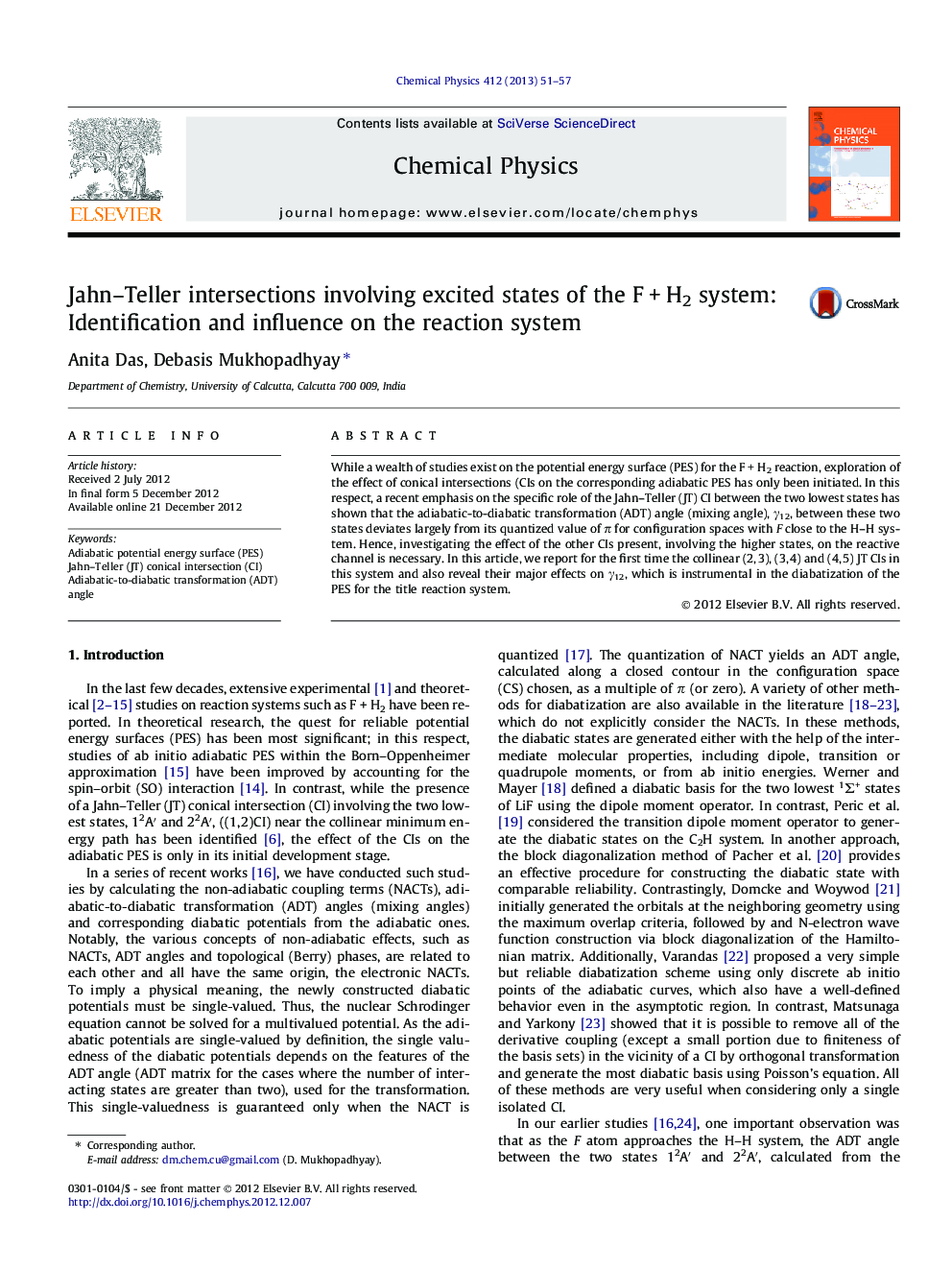 Jahn-Teller intersections involving excited states of the F + H2 system: Identification and influence on the reaction system