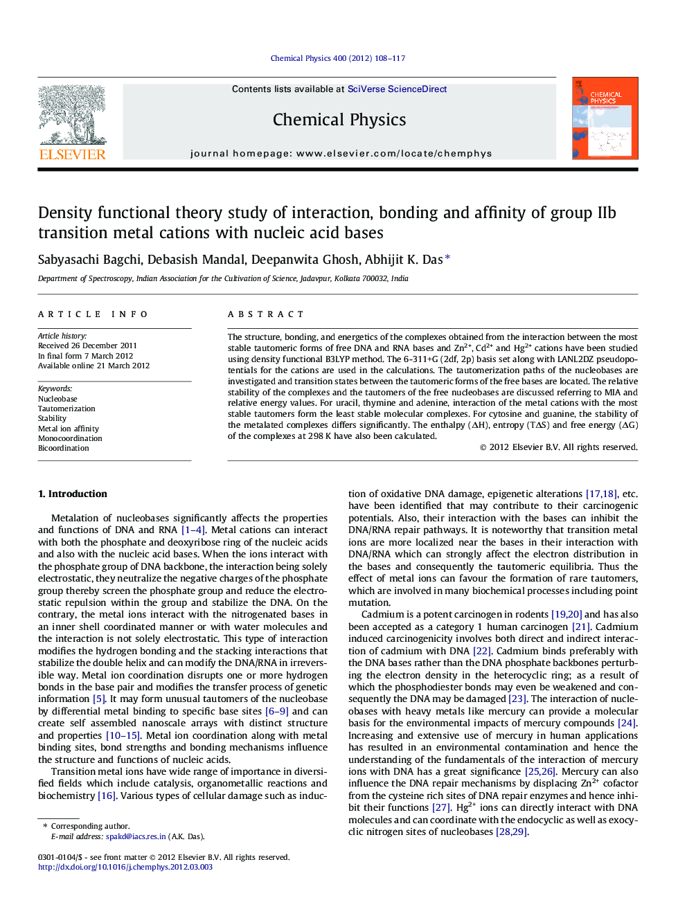 Density functional theory study of interaction, bonding and affinity of group IIb transition metal cations with nucleic acid bases