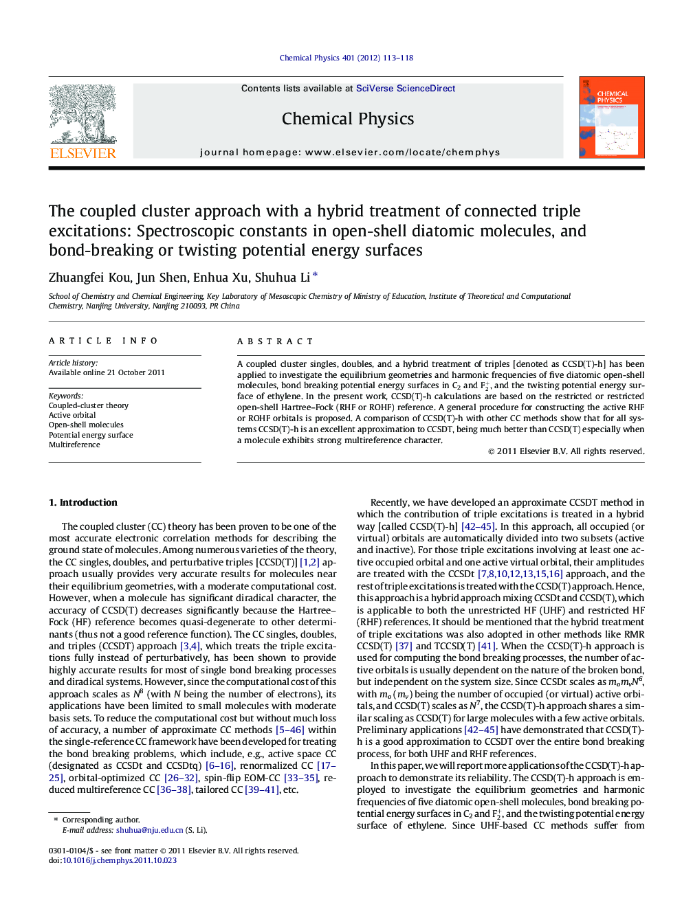 The coupled cluster approach with a hybrid treatment of connected triple excitations: Spectroscopic constants in open-shell diatomic molecules, and bond-breaking or twisting potential energy surfaces