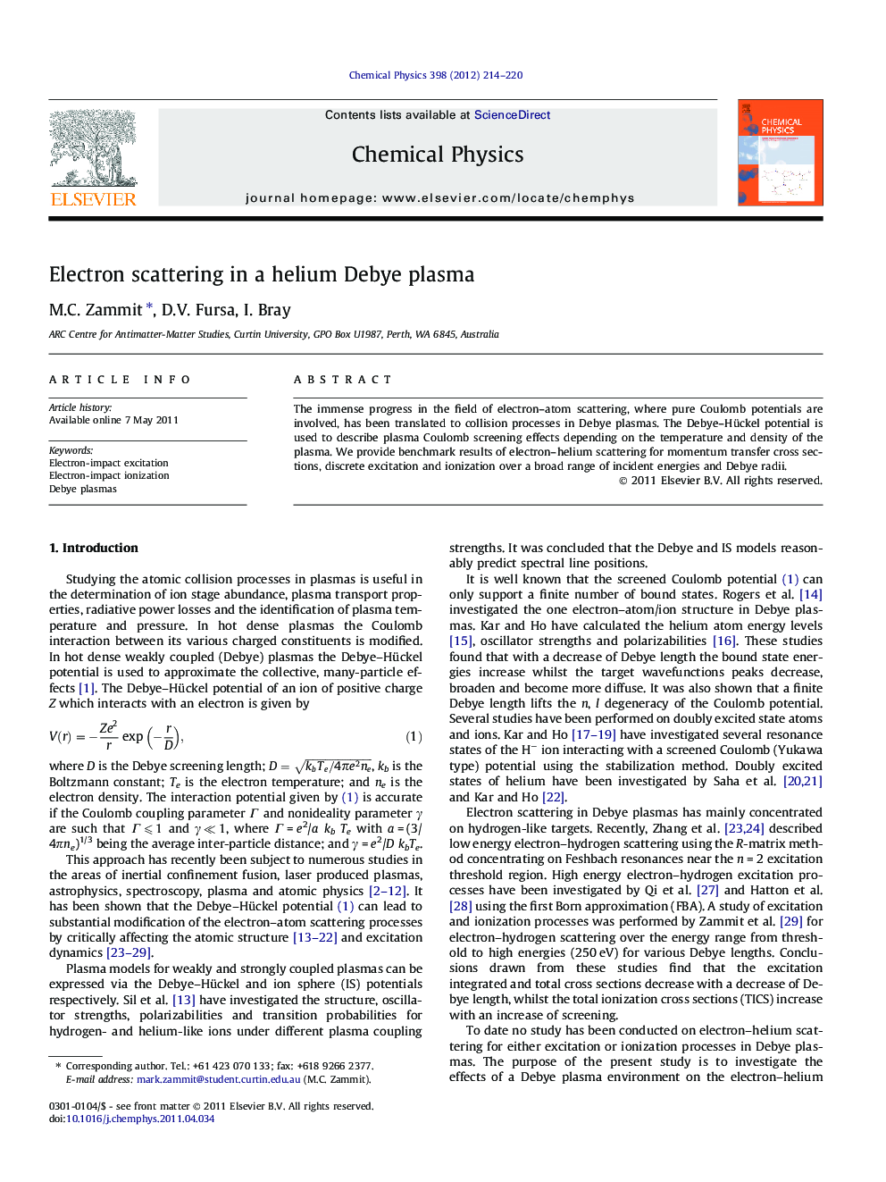 Electron scattering in a helium Debye plasma