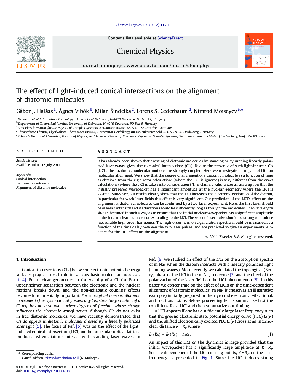 The effect of light-induced conical intersections on the alignment of diatomic molecules