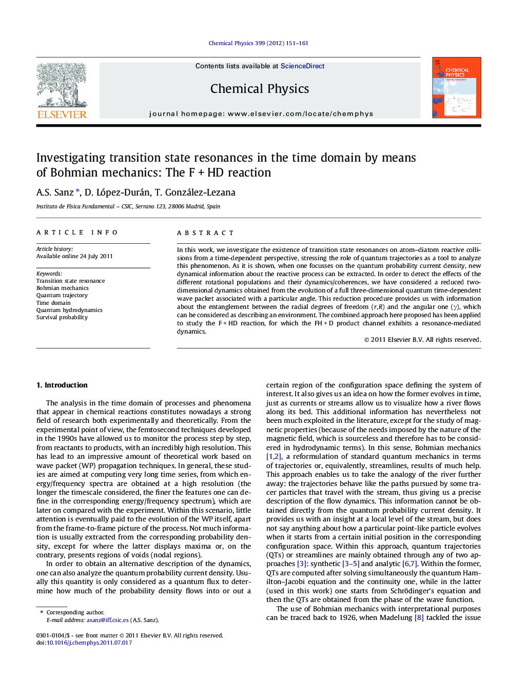 Investigating transition state resonances in the time domain by means of Bohmian mechanics: The FÂ +Â HD reaction