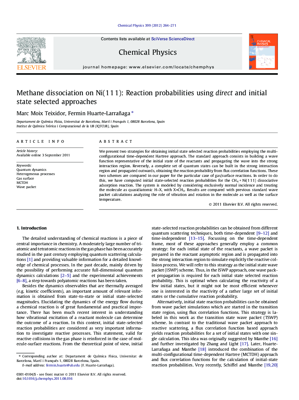 Methane dissociation on Ni(1Â 1Â 1): Reaction probabilities using direct and initial state selected approaches